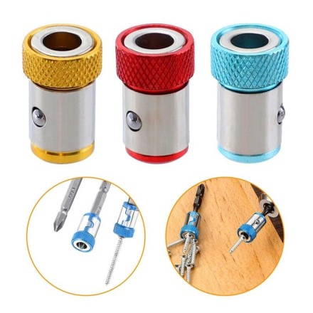 Насадка магнітна для біт з обмежувачем (кольорова)/Magtools Універсальне магнітне кільце 1/4" для хвоста