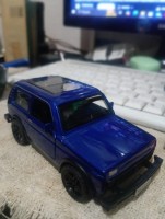 Модель авто 1/40 автомобіль ВАЗ 2121 "Нива", синій. Якість!