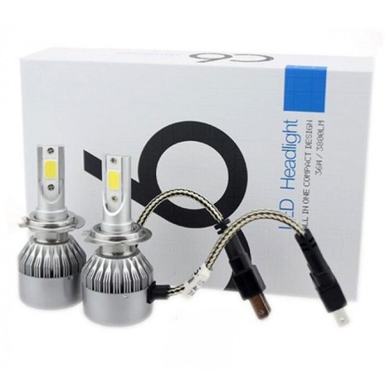 Світлодіодні LED лампи для противотуманок і головного світла C6L H7 COB White 12-24V, 3800Lm 25Watt 5000K