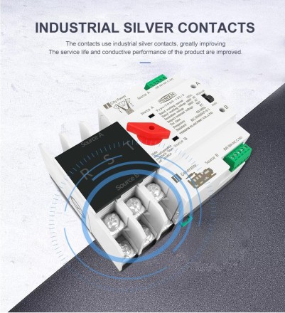 Перемикач навантаження 63A TOMZN 3P АВР Рубільник реверсивний