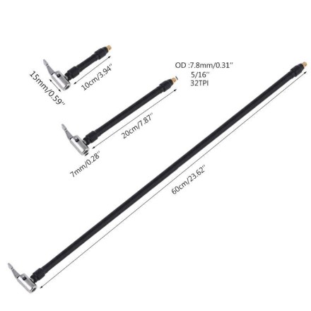 Автомобільний шланг подовжувач, адаптер для насоса компресора. Мідь, 8 мм, 20 см