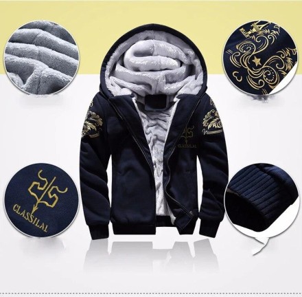 Спортивний костюм  зимовий  з капюшоном, тепла толстовка + штани, чорний White Bear, 4XL