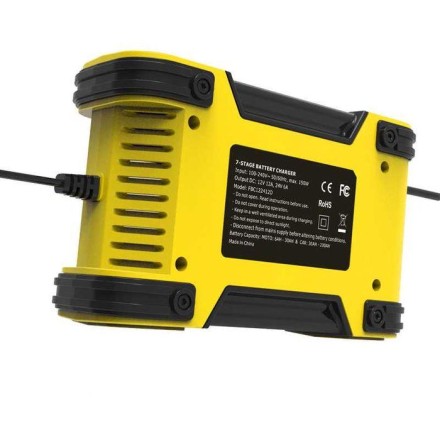 Потужний акумуляторний зарядний пристрій автомат FOXSUR 12 Ампер 12-24 для будь-якого типу акумуляторів АКБ