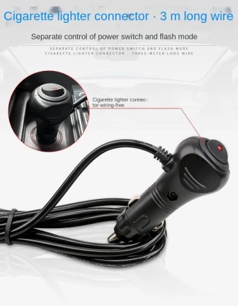 Проблискові маячки (стробоскоп, мигалка) для авто на козирок, 48 LED