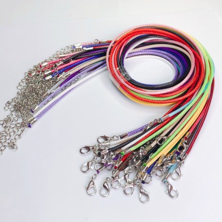 Ювелірний шкіряний шнурок ручної роботи "ZEROUP", регульований, застібка-лобстер. Усі кольори.