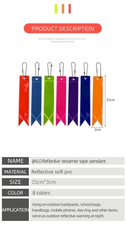 Світловідбивний брелок, підвіска, відбивач Стрічка Streamer — вимпел