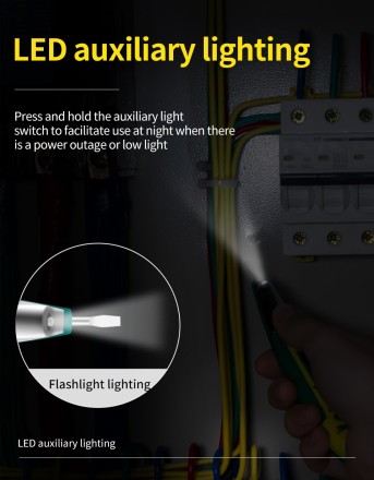ТЕСТЕР ІНДІКАТОР ФІФРОВИЙ ДЕТЕКТОР постійного та змінного струму 12-250V