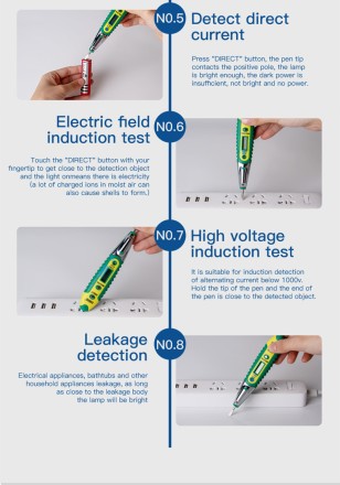 ТЕСТЕР ІНДІКАТОР ФІФРОВИЙ ДЕТЕКТОР постійного та змінного струму 12-250V