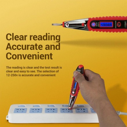 ТЕСТЕР ІНДІКАТОР ФІФРОВИЙ ДЕТЕКТОР постійного та змінного струму 12-250V