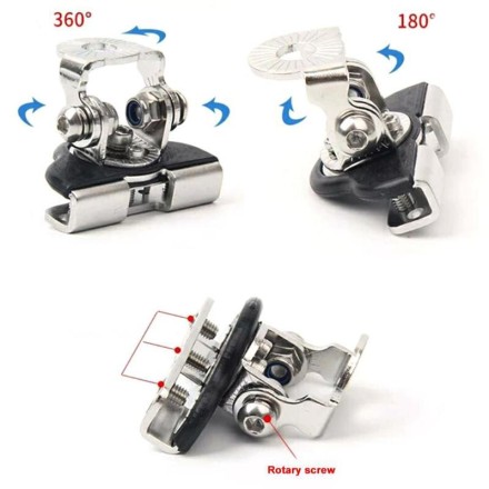 Потужний кріпильний кронштейн, затискач, кріплення з неіржавкої сталі. На капот, на багажник, на двері.