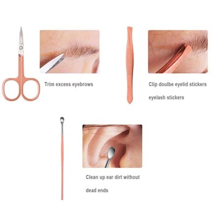 Професійний манікюрний набір у шкіряному твердому футлярі на замку, 7 шт.