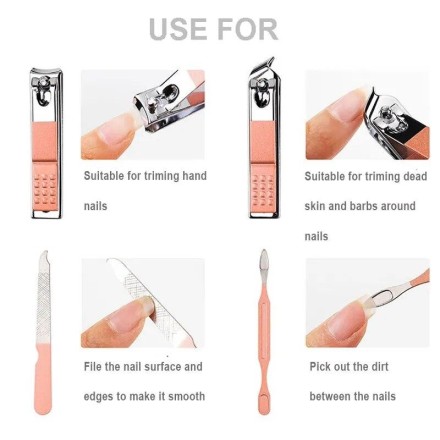 Професійний манікюрний набір у шкіряному твердому футлярі на замку, 7 шт.