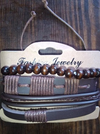 Модний подарунковий набір для чоловіків 3 в 1:  розкішний чоловічий шкіряний браслет.