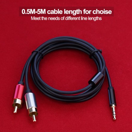 Кабель 2RCA на 3,5 мм jack аудіо Aux кабель 3,5 мм jack на 2RCA