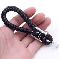 Плетений брелок із логотипом Авто, брелок шкіряний, джгут з логотипом авто Mitsubishi