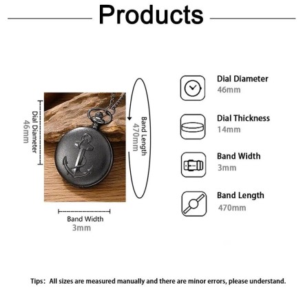 Годинник кишеньковий вінтаж "Pirate Anchor" у стилі "Морський" стимпанк із ланцюжком