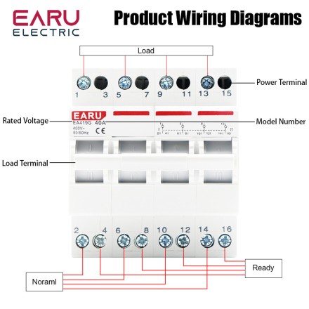 Автоматичний вимикач EARU Electric, 4P, 63A, EA-419G на DIN-рейку 400V