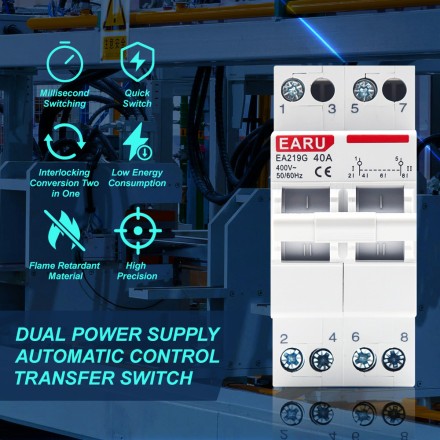 Автоматичний вимикач EARU Electric, 4P, 63A, EA-419G на DIN-рейку 400V