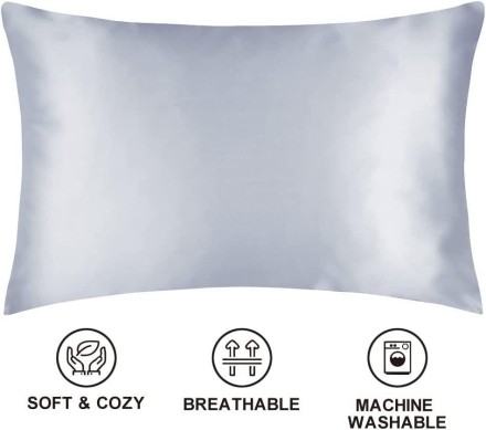 Наволочки атласні, шовкові 50х75, комплект 1 шт., "White Queen", білі