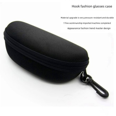 Футляр, для окулярів, на блискавці, чохол із карабіном "Classic Case". Чорний