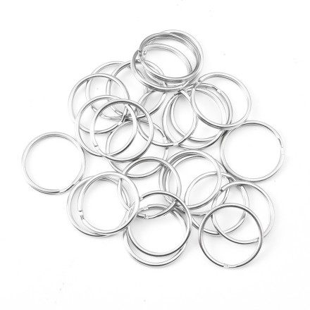 Кільце металеве посріблене для ключів і брелоків 20 мм. Паковання 20 шт.