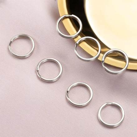 Кільце металеве посріблене для ключів і брелоків 20 мм. Паковання 20 шт.