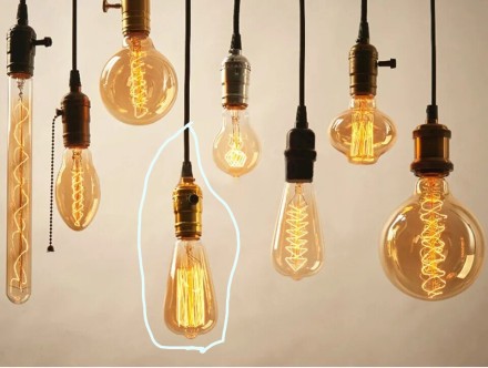 Дизайнерські Філаментні лампи Едісона LED 4.5W, E14, C35, 2700 K свічка та E27 груша