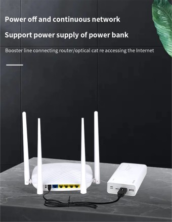 Перетворювач USB to DC 5V-9V, 5V-12V для роутера, модему, маршрутизатора, комутатора тощо 1 метр