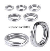 Сполучне кільце для рибальських снастей, рукоділля, сплющена подвійна петля, розрізне 3 мм, 100 шт.