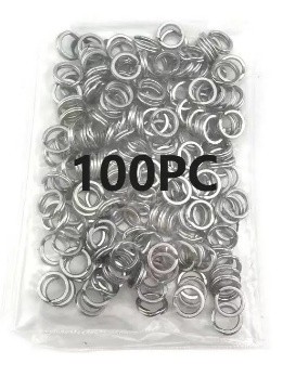 Сполучне кільце для рибальських снастей, рукоділля, сплющена подвійна петля, розрізне 3 мм, 100 шт.