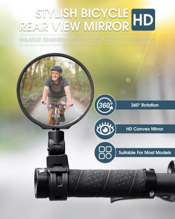 Універсальне велосипедне дзеркало заднього огляду, що регулюється на 360 градусів WEST BIKING