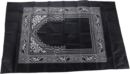 Молітвенний килимок, портативний плетений килимки,їнський принт, з компасом у сумці 60х100. Чорний