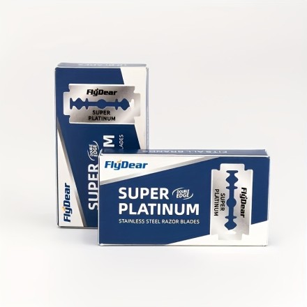 Двосторонні леза для бритв, перукарські леза "Super Platinum Professional", 10 штук BOX. Сталь 56 HRS