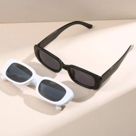 Прямокутні окуляри, вінтажні сонцезахисні окуляри. Ретро. Чорні, білі, сірі, коричневі леопарди