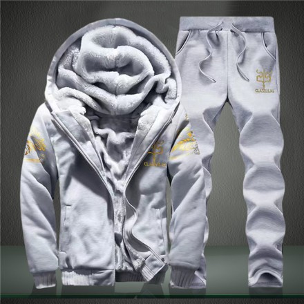 Спортивний костюм  зимовий  з капюшоном, тепла толстовка + штани, чорний White Bear,  3XL - 4XL