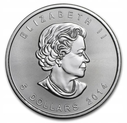 Інвестиційна монета "Канадовий Кленовий лист" 1 унція 31,1 г чистого срібла, проба 999,9 Канада, 2017