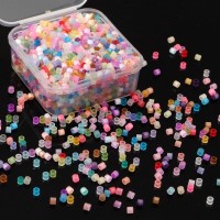 Бісер, скляні кольорові намистини, нитчасті намистини, 2,5 мм 4200шт MIX Multicolor