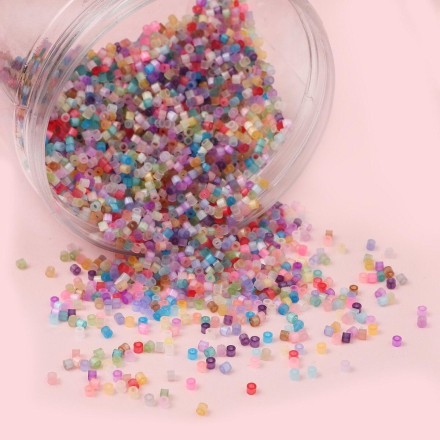 Бісер, скляні кольорові намистини, нитчасті намистини, 2,5 мм 4200шт MIX Multicolor