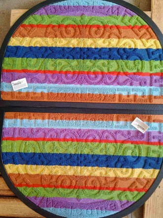 Килимок придверний, циновка 40*60 см. Напівкруглий. Зносостійкий і вологостійкий. Rainbow Life