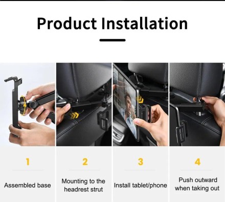 Універсальний тримач на підголівник, кріплення для планшета,  телефона на сидінні для 4,7 "-13"