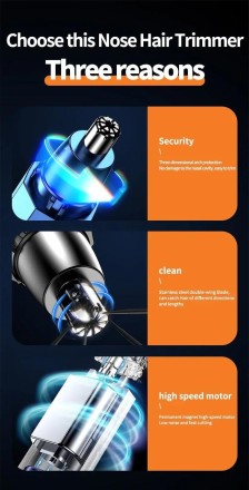 Тример для видалення волосся в носі, тример для шиї, вух і брів.