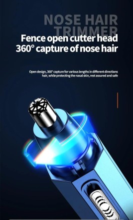 Тример для видалення волосся в носі, тример для шиї, вух і брів.