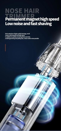 Тример для видалення волосся в носі, тример для шиї, вух і брів.