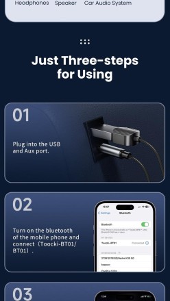 Кабель USB на 3,5 мм Jack аудіо Aux кабель 3 Bluetooth AUX 5.0