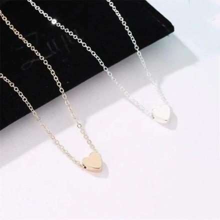 Ланцюжок із кулоном "Сердечко". Сріблення. Кольори срібло та золото