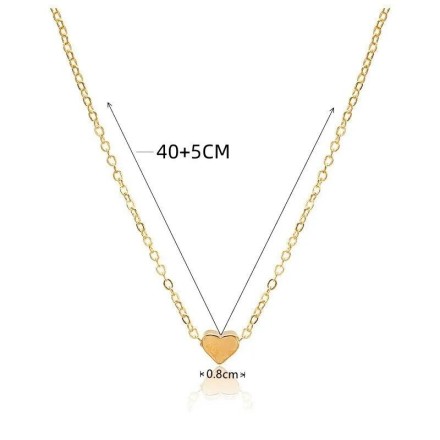 Ланцюжок із кулоном "Сердечко". Сріблення. Кольори срібло та золото