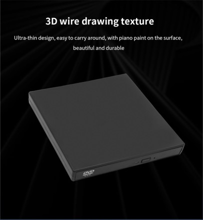 Зовнішній оптичний привод CD DVD Slim Drive DVD-USB Slim 2.0 24Х