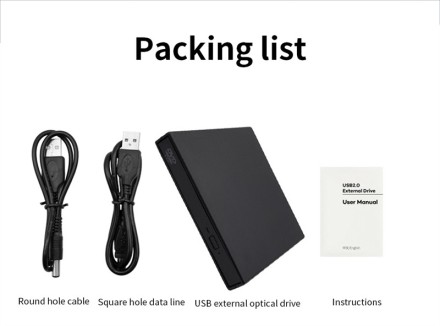 Зовнішній оптичний привод CD DVD Slim Drive DVD-USB Slim 2.0 24Х