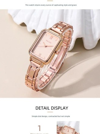 Подарунковий набір для жінок 6 в 1: розкішний годинник "Crown", браслет, сережки, кулон із ланцюжком, кільце