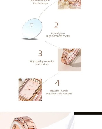 Подарунковий набір для жінок 6 в 1: розкішний годинник "Crown", браслет, сережки, кулон із ланцюжком, кільце